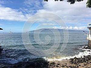 View from Lahaina onto island