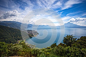 View of Lake Atitlan and Panajachel from San Jorge photo