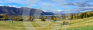 View of Lake Aviemore during autumn in Canterbury