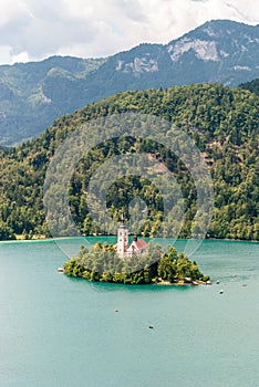 View of Lake Bled in Slovenia