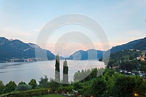 View of Lake Como and Bellagio Town