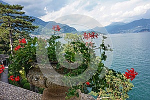 View of Lake Como from the shore of Lenno.