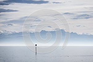 View from lake constance into swiss alps