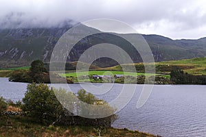 View of lake Cregennan in gwynedd, Wales