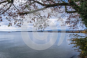 A view on Lake Geneva, from Preverenges, Switzerland