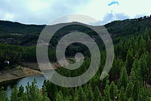 View at the lake from Gran Canaria Mountains