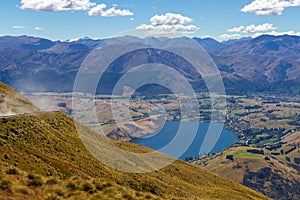 View of lake Hayes from Remarkables, New Zealand