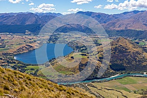 View of lake Hayes from Remarkables, New Zealand