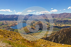 View of lake Hayes from Remarkables, New Zealand