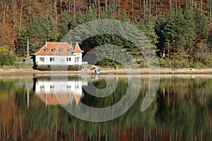 View of a lake house, Ighiu lake, Transylvania