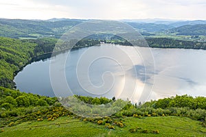 View of Lake Issarles, Le Lac-d`IssarlÃÂ¨s, Ardeche, Auvergne-RhÃÂ´ne-Alpes, France photo