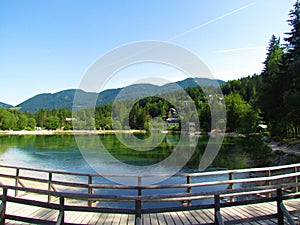 View of Lake Jasna near Kranjska Gora, Slovenia