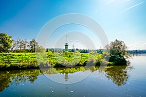 View of Lake Kemnader and the surrounding nature. Landscape at the Ruhr reservoir