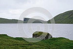 View of Lake Leitisvatn, Faroe Islands