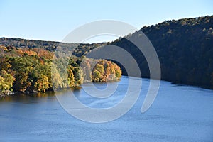 View of Lake Lillinonah from Lovers Leap State Park in New Milford, Connecticut