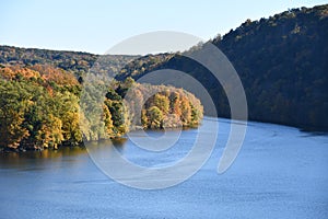 View of Lake Lillinonah from Lovers Leap State Park in New Milford, Connecticut