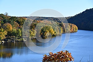 View of Lake Lillinonah from Lovers Leap State Park in New Milford, Connecticut