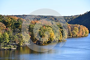 View of Lake Lillinonah from Lovers Leap State Park in New Milford, Connecticut