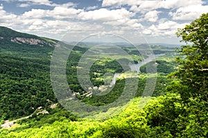 View at Lake Lure in North Carolina from Chimney rock