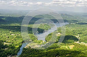 View at Lake Lure in North Carolina from Chimney rock