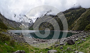 View of Lake Marian in New Zealand