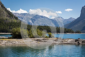 View of Lake Minnewanka in the Rockies