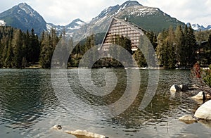 View with lake and mountains.