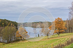 View of The Lake Nuuksio in autumn