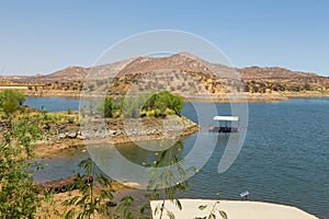 View of the Lake Oanob, holiday resort, Namibia