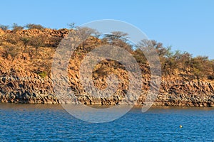 View of the Lake Oanob, holiday resort, Namibia