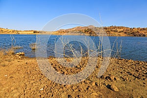 View of the Lake Oanob, holiday resort, Namibia