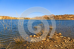 View of the Lake Oanob, holiday resort, Namibia