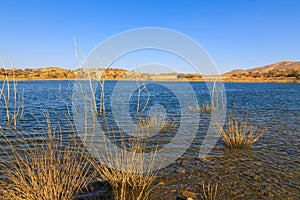 View of the Lake Oanob, holiday resort, Namibia