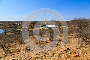 View of the Lake Oanob, holiday resort, Namibia