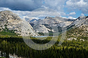 View of a lake off Tioga Road in Yosemite National Park