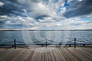 View of Lake Ontario at the Harbourfront in Toronto, Ontario.