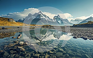 A view of Lake Pehoe in Chile