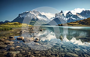 A view of Lake Pehoe in Chile