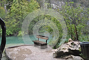 View of the lake during the rain