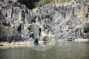 View of the lake and the rocks photo