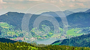 View on lake Schliersee in the mountains Bavaria - Germany