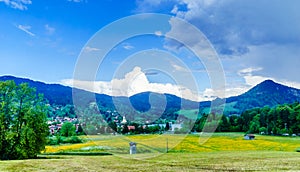 View on lake Schliersee in the mountains Bavaria - Germany