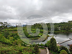The view of lake situ Patengang on a cloudy morning