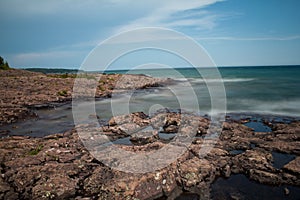 View of Lake Superior Shoreline From Two Harbors, Minnesota