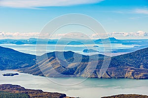 View of Lake Taupo and Lake Rotoaira in New Zealand