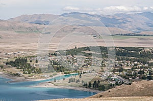 View of Lake Tekapo and town