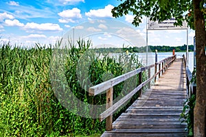 View at the Lake Templin with landing stage from the Werder-Havel photo