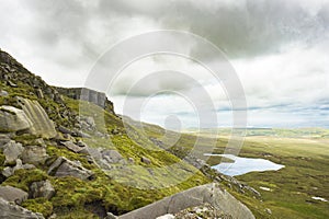 View of the lake from the top of Cuilcagh mountain