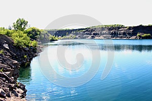 View of the lake in Ukraine in Lugansk photo