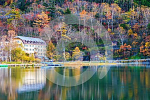 View of Lake Yunoko in autumn season, Nikko, Tochigi,Japan
